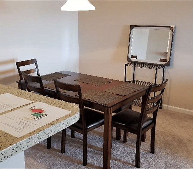 Wide dining room