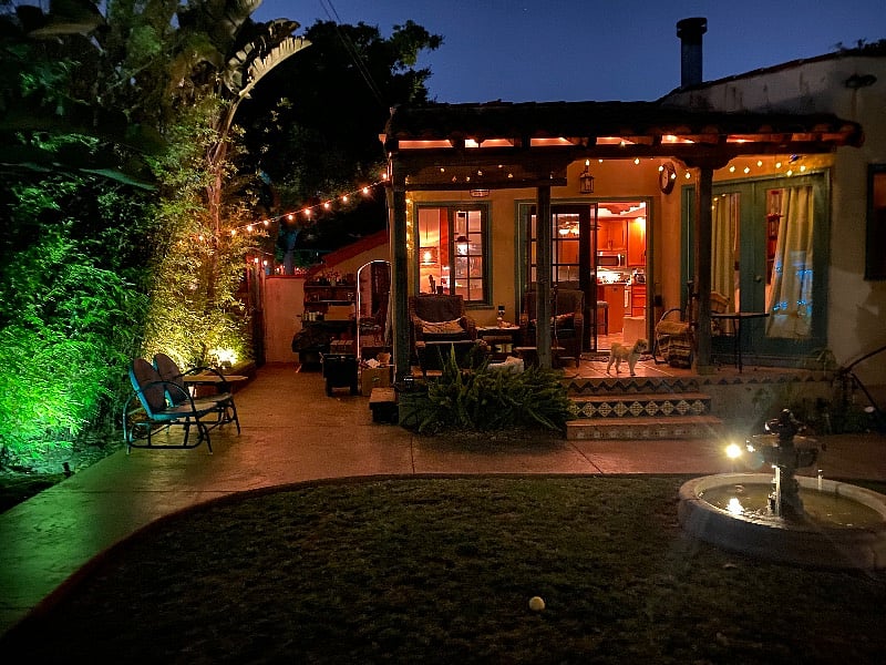 Back yard at night