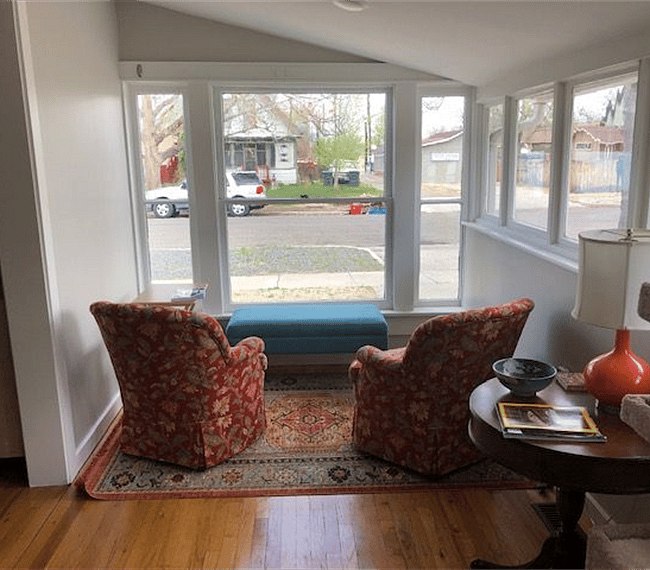 Sun porch seating area