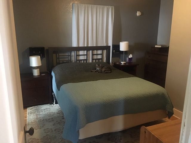 Primary bedroom from the living room