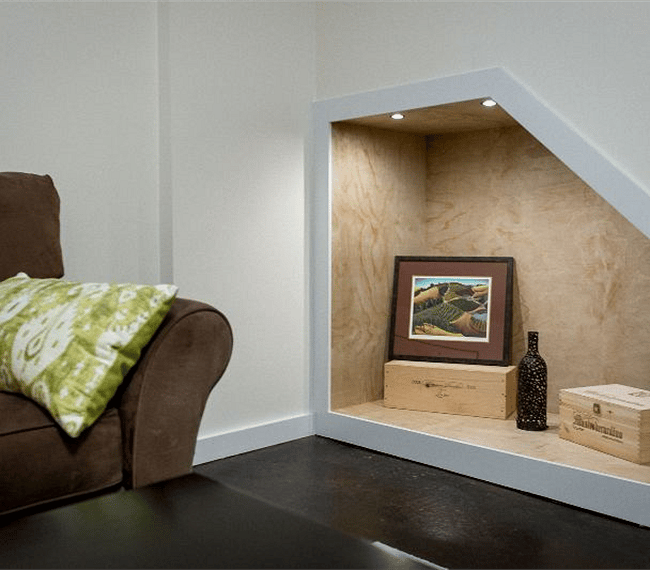 Under staircase wine nook