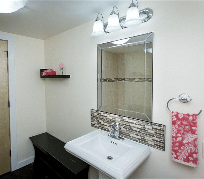 Well lit and spacious bathroom