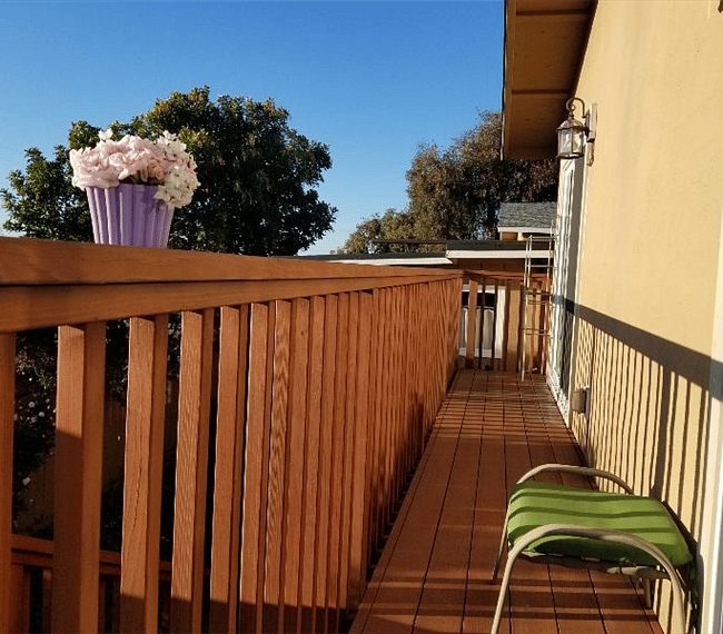 Deck out from your room.