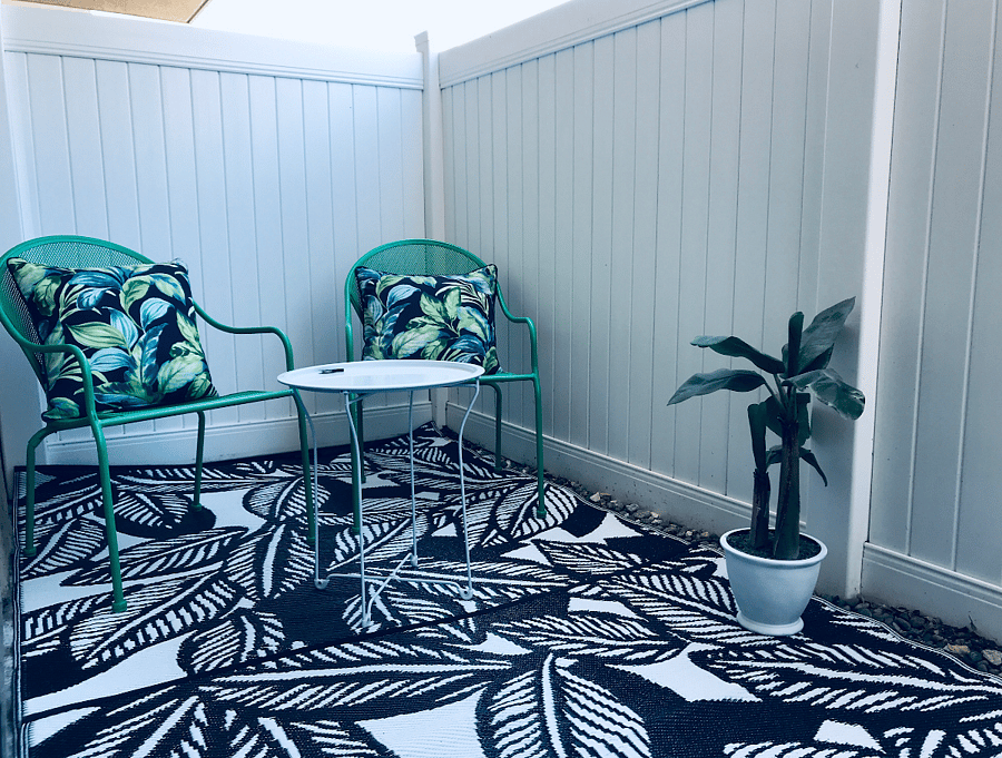 Private patio off of the living room