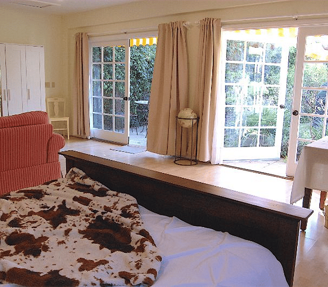 Double patio doors to garden