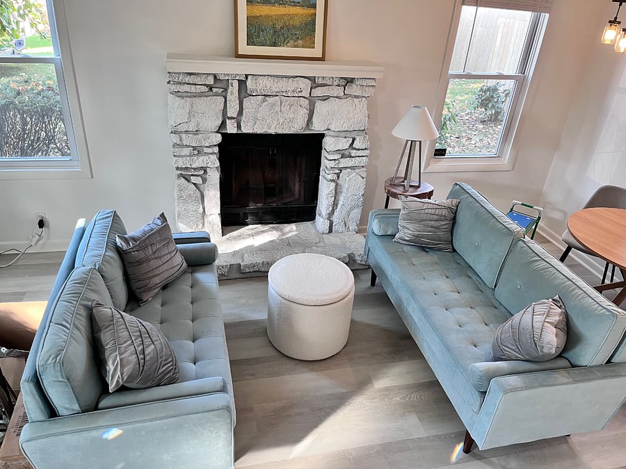 Living room from stair case