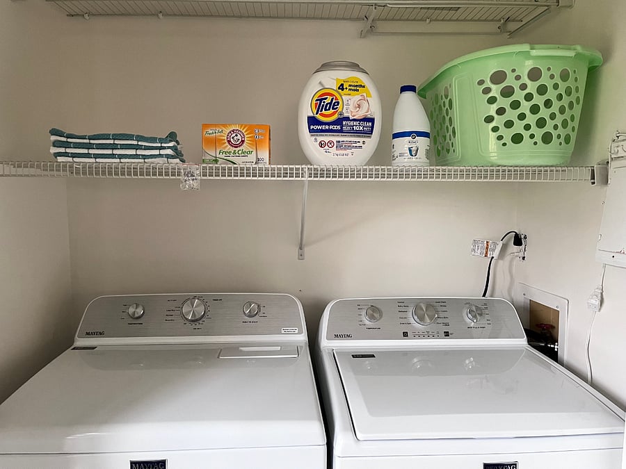 Lots of laundry storage shevling