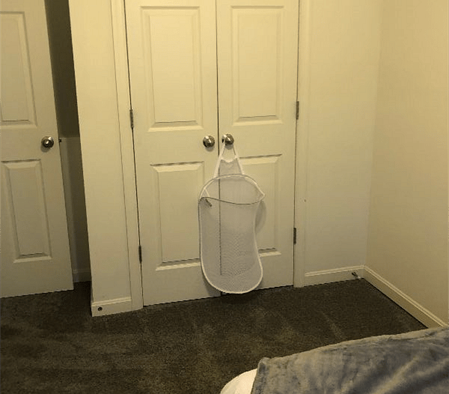 Opposite view of room and spacious closet for use