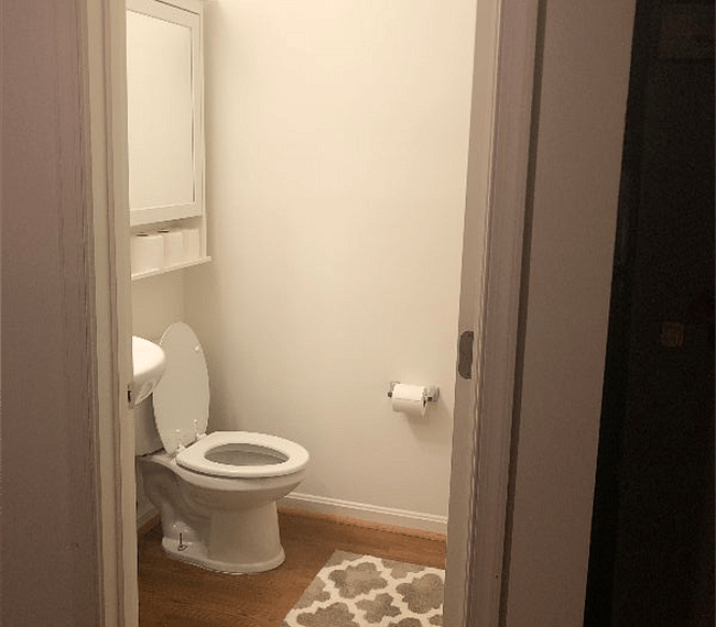 Half Bath on main floor, between living room and kitchen