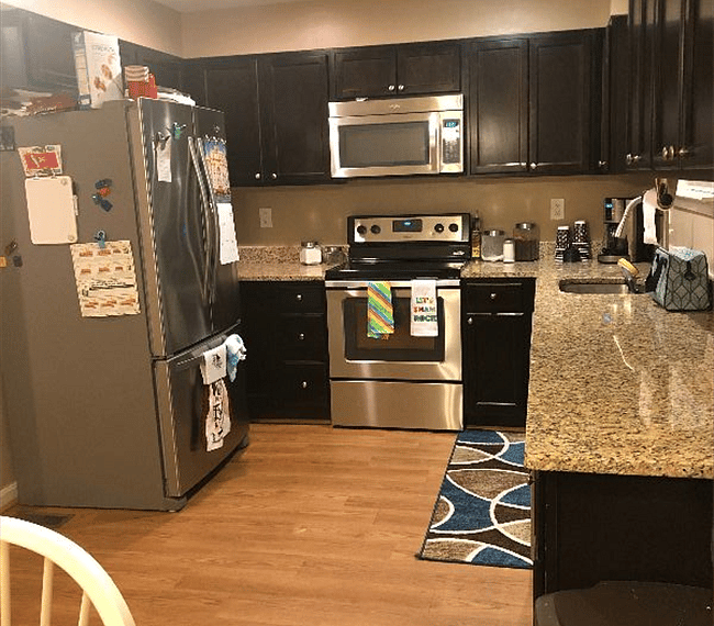 View of large kitchen
