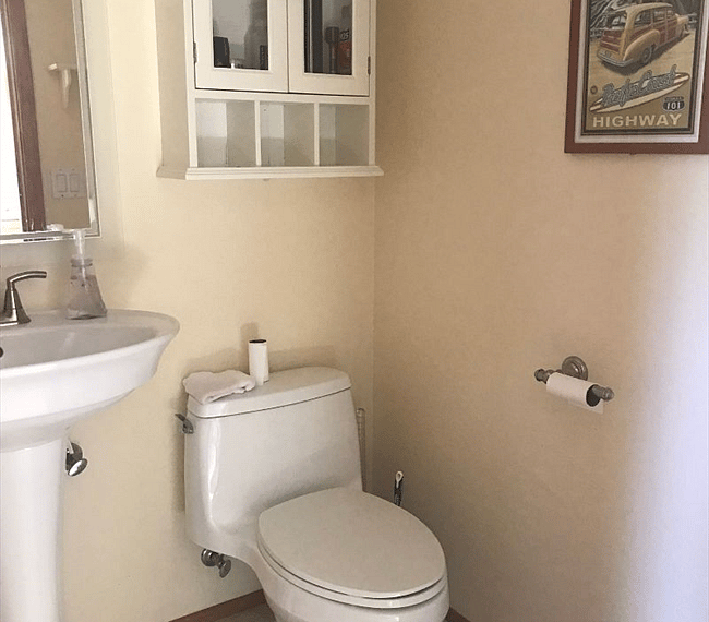 Powder room off kitchen