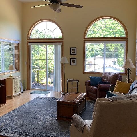 Looking out the front windows