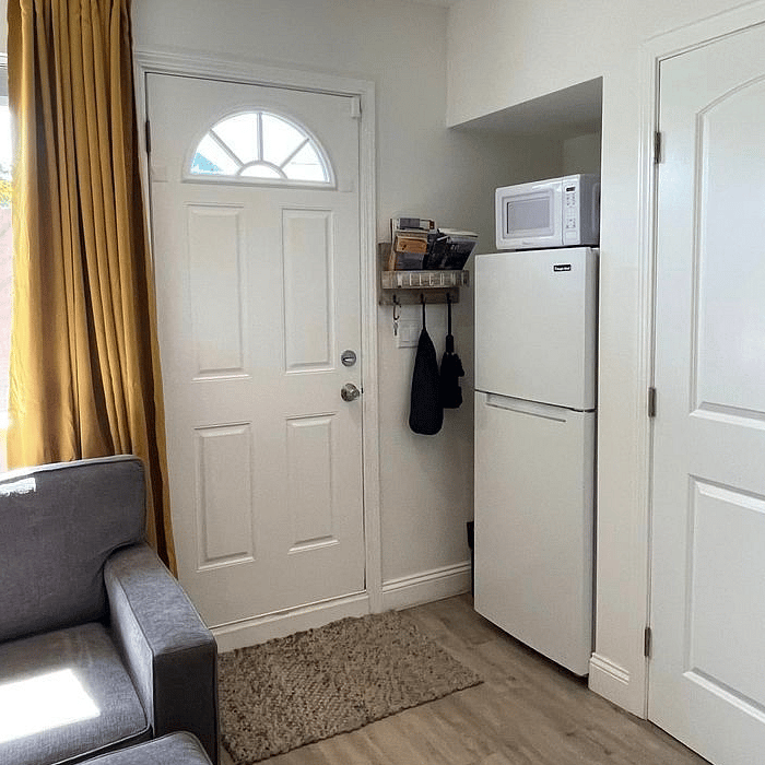 Exit out door to private side yard