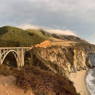 The iconic Bixby Bridge in Big Sur along HWY 1. About a 45 minute drive.