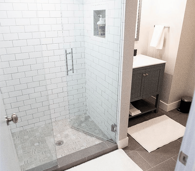 Full bathroom with walk-in shower