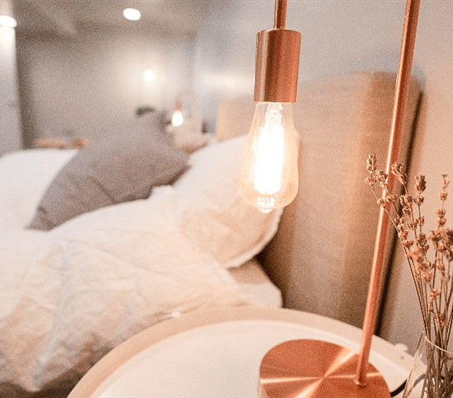 Charming bedroom with lovely arrangements