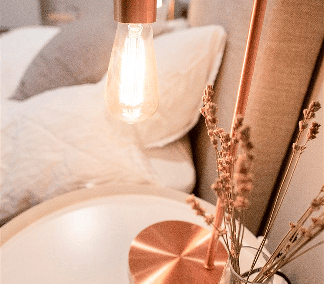 Charming bedroom with lovely arrangements