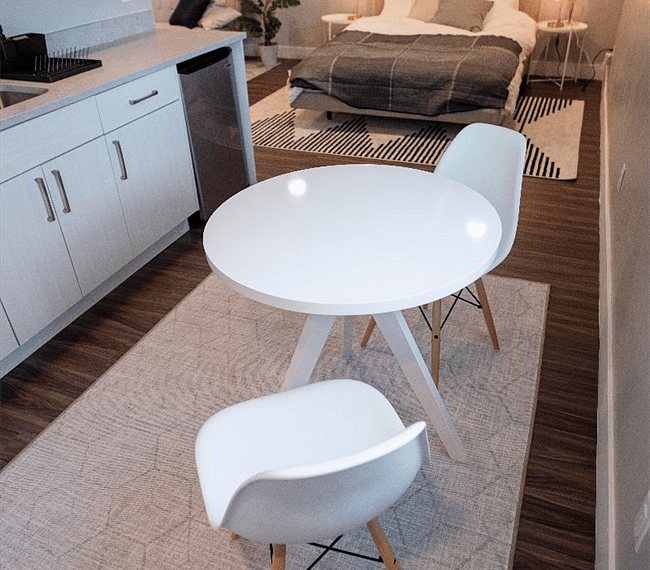 Dining area with 2 spots table