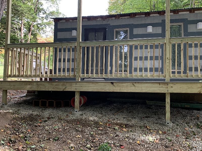 Back door; west side of Rex with back deck.