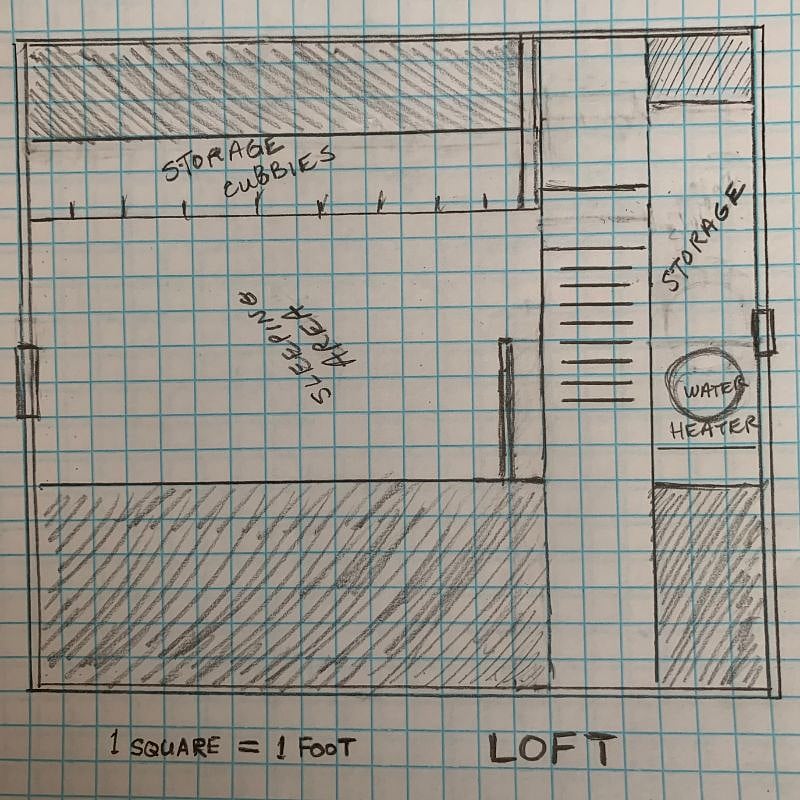 Floor plan - upper level / loft.