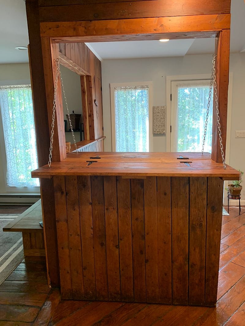Built in dining table.