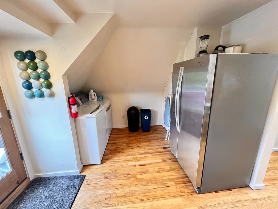 Full size washer/dryer and refrigerator