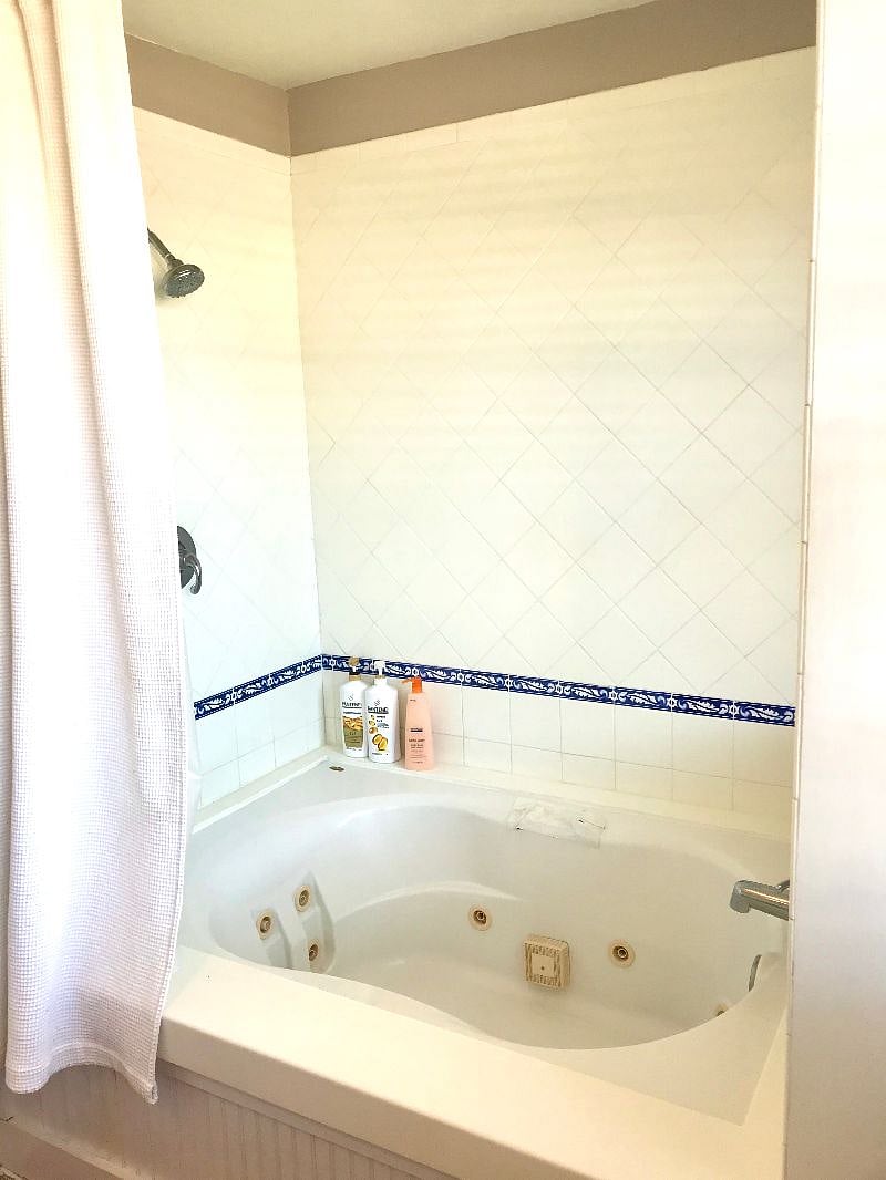 Oversized soaking tub.