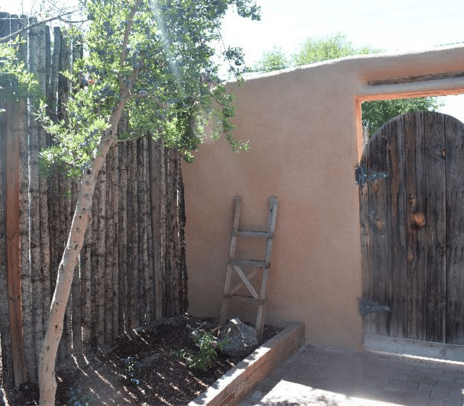 Outside view of the house, Front door