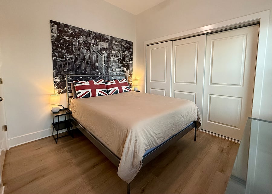 2025: Bed moved opposite the bedroom windows and TV added to bedroom (Guest request, it was a good idea!)
