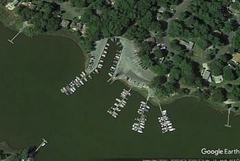 Arial photograph of Angola by the Bay Marina and waterfront