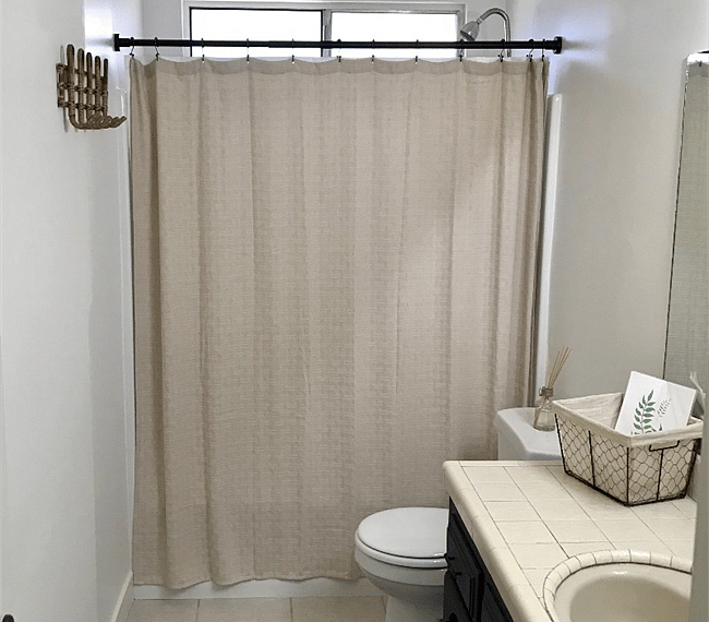 Full bathroom with walk.in shower & mirror