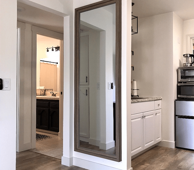 Overview of the bedroom & kitchen