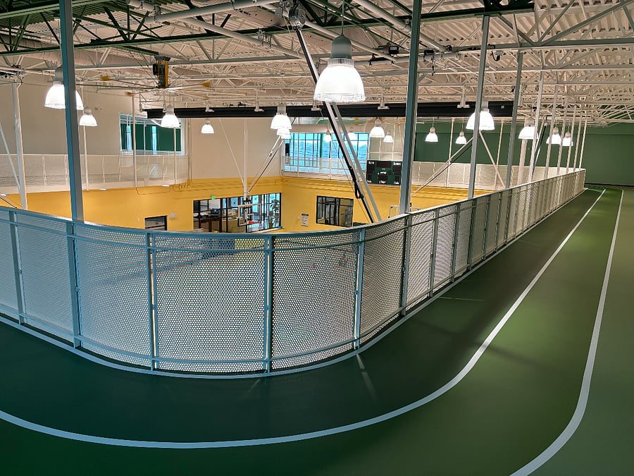 Indoor track and gym at the community center 5 minutes away.