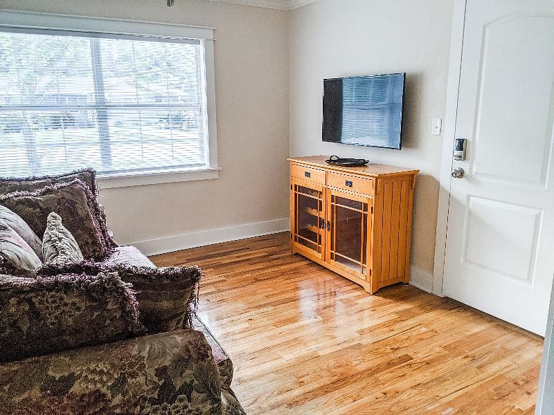 Cozy living room with smart TV