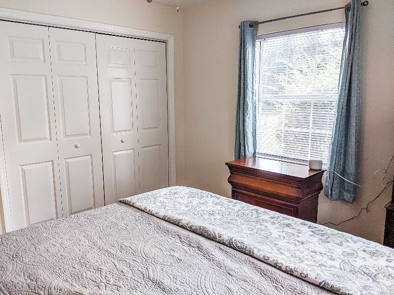Back bedroom has a large closet.