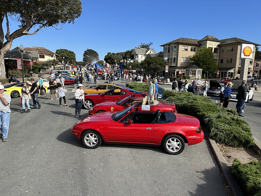 Walk to Car Week events in downtown Pacific Grove during Pebble Beach Concours d'Elegance