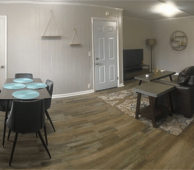 Right next to the living room youll find the dining area
