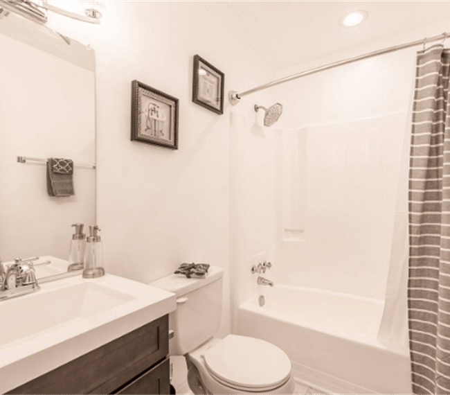 Full bathroom with bath-tub & shower