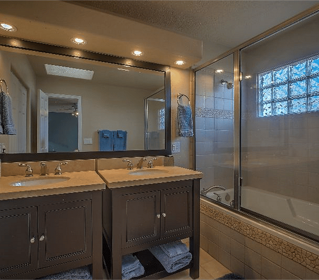1st full bathroom with bath-tub & shower