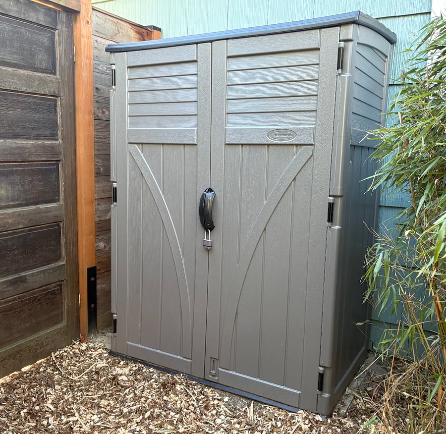 Your own locking 4'5" x 2'8" x 6' storage shed