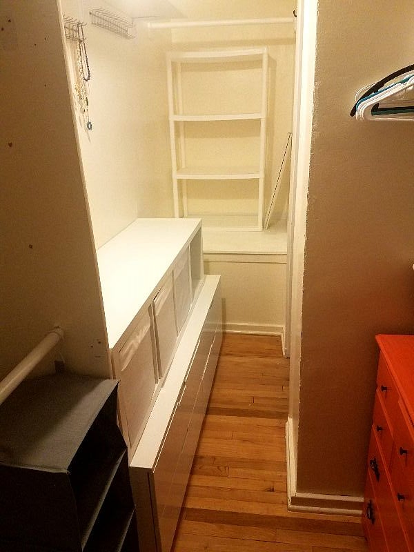 very large walk-in bedroom closet 10' x 4'