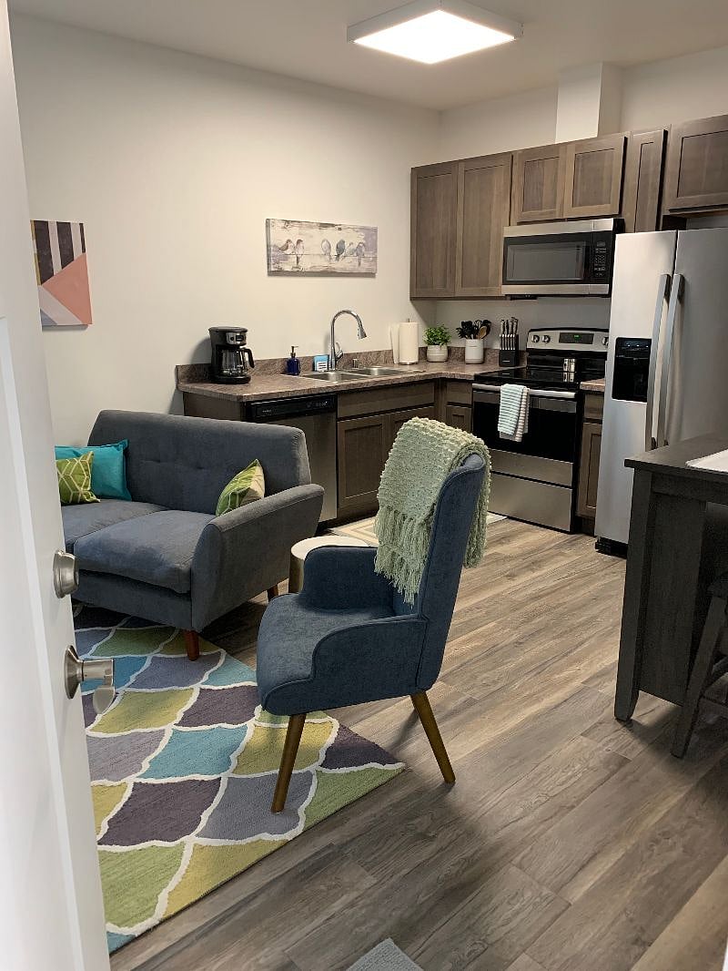 Brand new 2 bedroom apartment with full size kitchen and clean LVP flooring. 