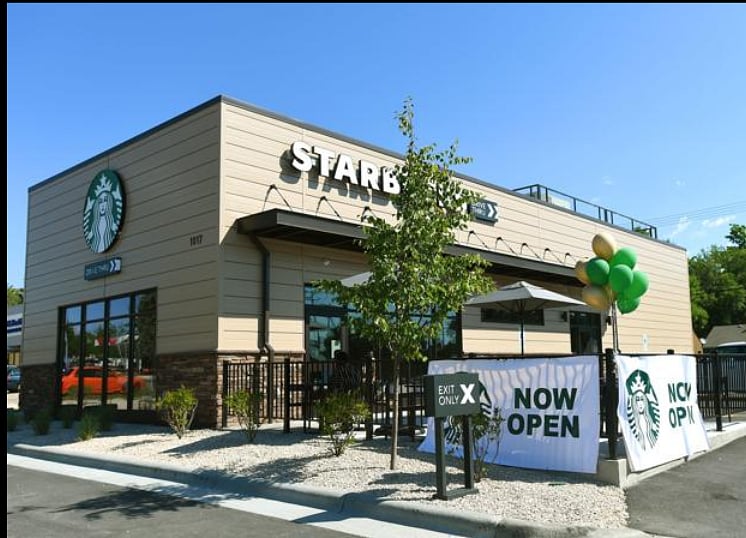 Drive-through Starbucks just down the street
