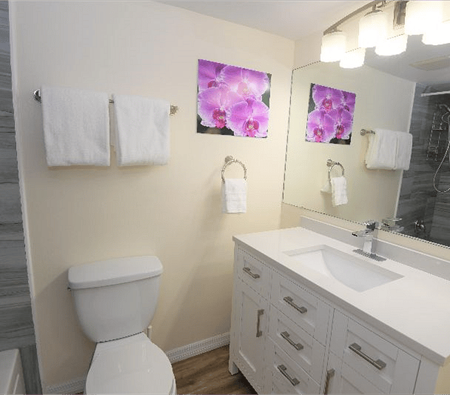 Contemporary guest bathroom.