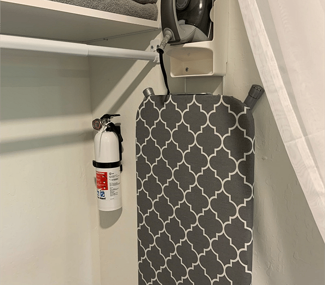 Fire Extingusher and Ironing board