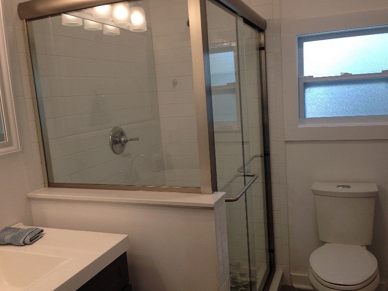Tile shower.
