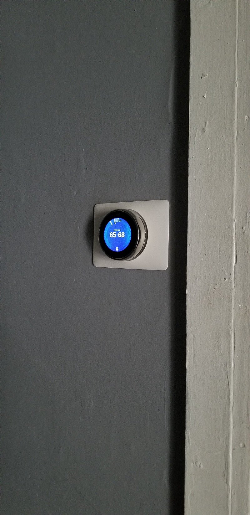 Nest smart thermostat - Voice controlled via Google Assistant and/or Google Nest Home Hub.