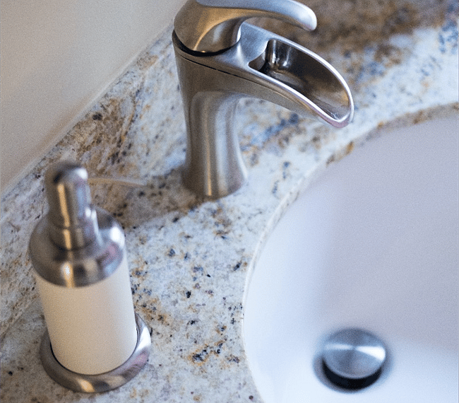 Granite counters * Italian tile floors.