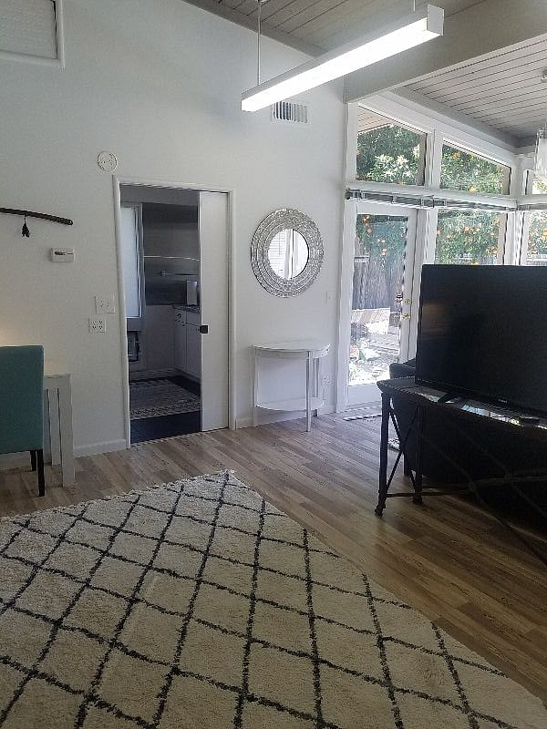 Office space with kitchen door opened for cross view!