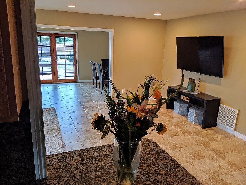 View of Living room, Dining room from Kitchen. 